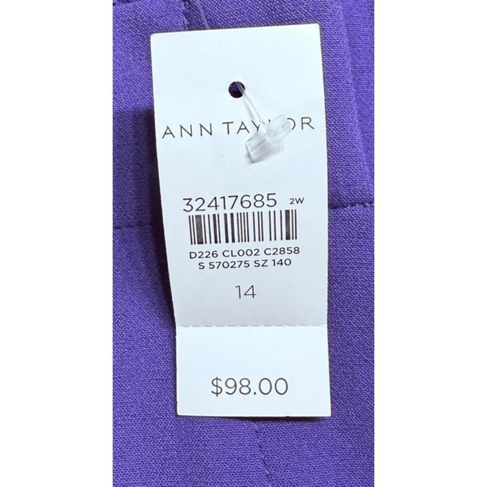 NWT Ann Taylor The Slim High Rise Womens Stretch Ultra Violet Pants Trousers 14 - Picture 4 of 8